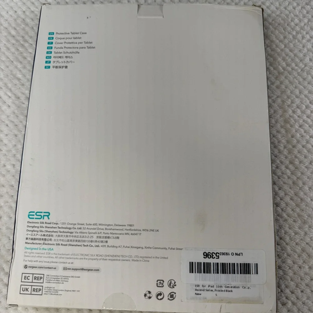 ESR iPad 10th Gen Case Ascend Series Frosted‎ Black Trifold Stand Cover